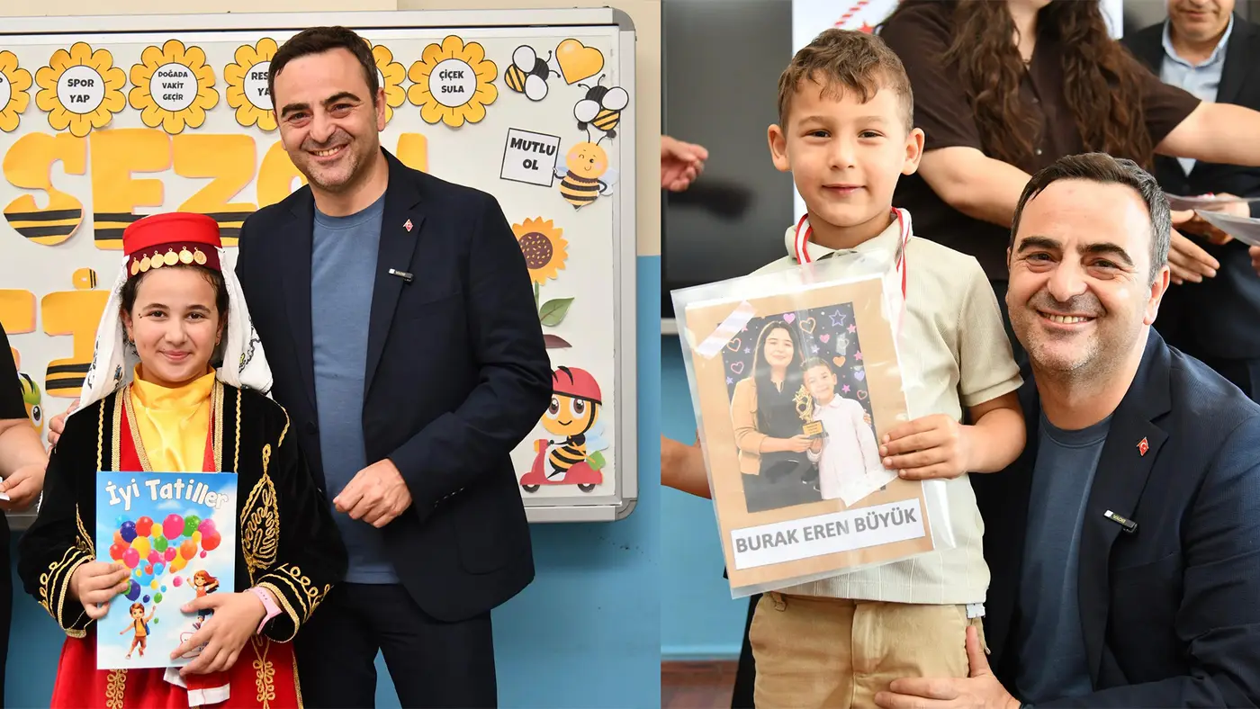 Başkan Özlü Öğrencilerin Karne Heyecanına Ortak Oldu